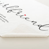 Vriendin Definition Red Love Heart Chic Script Sherpa Deken (3/4)