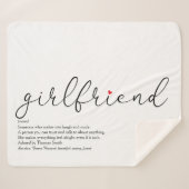 Vriendin Definition Red Love Heart Chic Script Sherpa Deken (Voorkant (horizontaal))