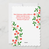 Vriendin Elegant Merry Red Rose Floral Feestdagenkaart (Achterkant)