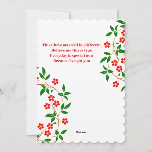 Vriendin Elegant Merry Red Rose Floral Feestdagenkaart (Achterkant)