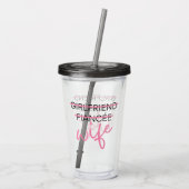 Vriendin. Fiancée. Vrouw. Tumbler Acryl Drinkbeker (Achterkant)