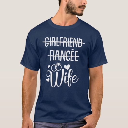 Vriendin Fiancée Wife Cute Verloving Matching T-shirt (Voorkant)