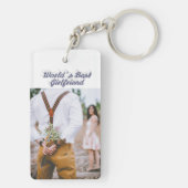 Vriendin foto grijs script sleutelhanger (achterkant)