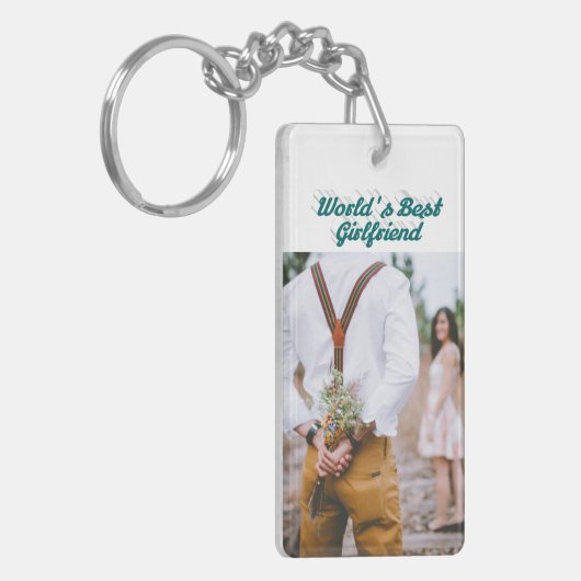 Vriendin foto groen script sleutelhanger (Voorkant Links)