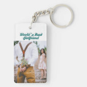 Vriendin foto groen script sleutelhanger (achterkant)