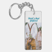 Vriendin foto sky blue script sleutelhanger (Voorkant Links)