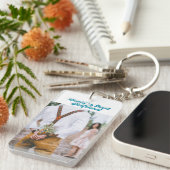 Vriendin foto sky blue script sleutelhanger (Voorkant Rechts)