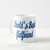 Vriendin foto zee blauw script koffiemok (Voorkant links)