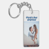 Vriendin Foto zee blauwe typografie Sleutelhanger (Voorkant Links)
