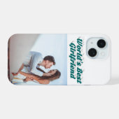 Vriendin Fotografie groene typografie iPhone 15 Case (Achterkant horizontaal)