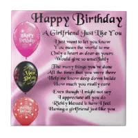 Vriendin gedicht - Happy Birthday Tegeltje | Zazzle.nl Vriendin Gedicht - Happy Birthday Tegeltje | Zazzle.Nl