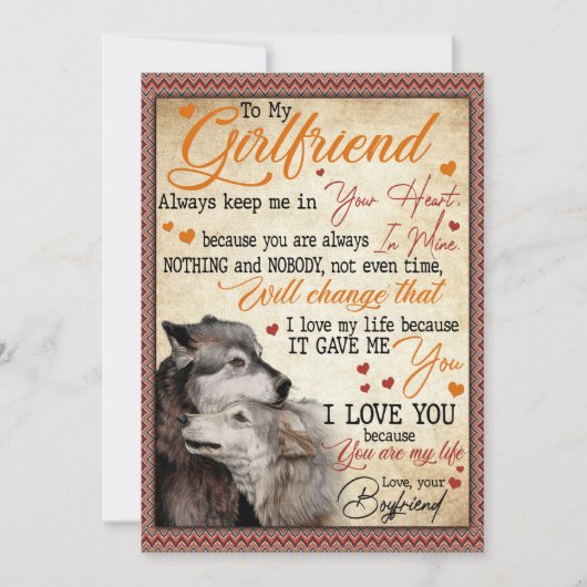 Vriendin Gifts | Brief aan mijn Vriendin Feestdagenkaart (Voorkant)