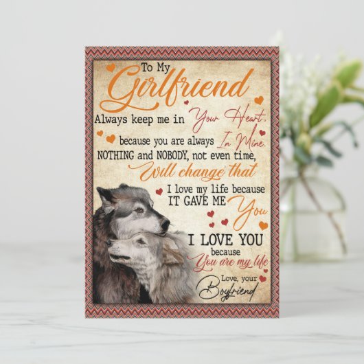 Vriendin Gifts | Brief aan mijn Vriendin Feestdagenkaart (Staand voorkant)