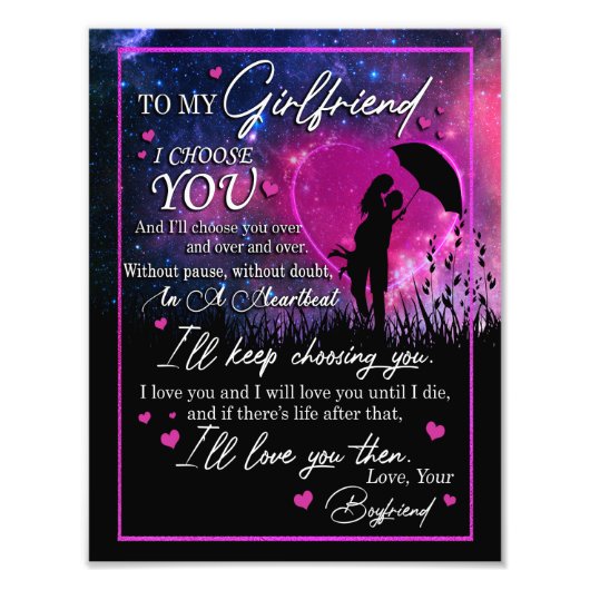 Vriendin Gifts | Brief aan mijn Vriendin Foto Afdruk (Voorkant)