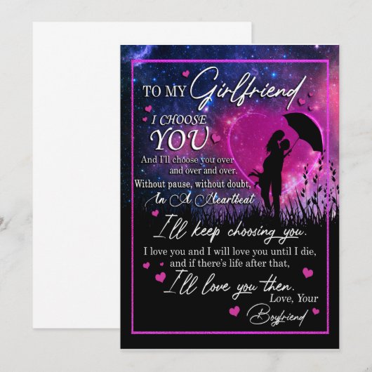 Vriendin Gifts | Brief aan mijn Vriendin Kaart (Voorkant / Achterkant)