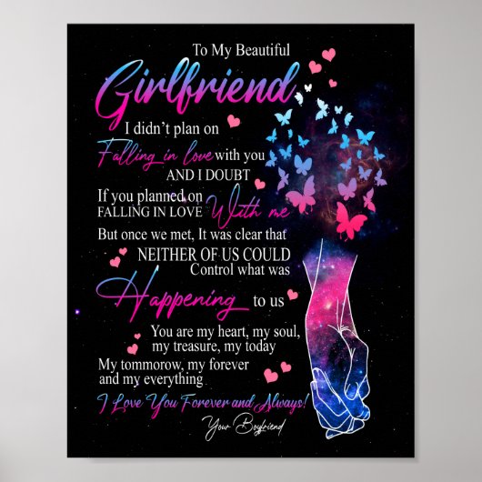 Vriendin Gifts | Brief aan mijn Vriendin Poster (Voorkant)