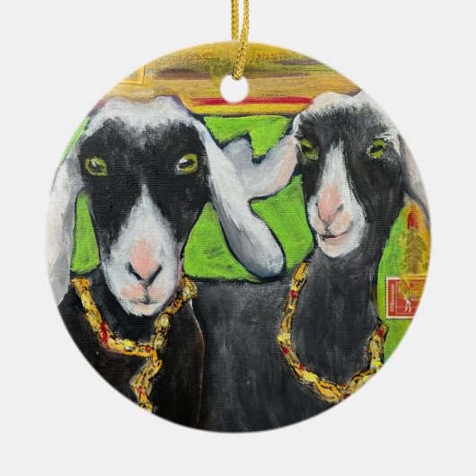 Vriendin Goat Love keramisch ornament (Voorkant)
