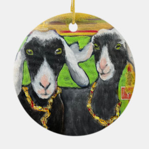 Vriendin Goat Love keramisch ornament