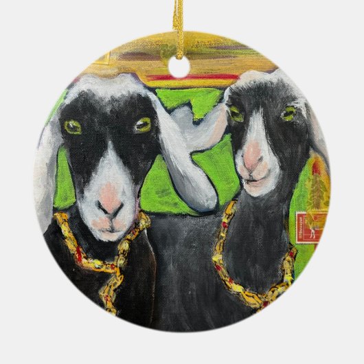 Vriendin Goat Love keramisch ornament (Achterkant)