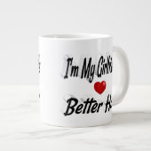 Vriendin grappige citaat zwarte tekst grote koffiekop (Voorkant rechts)