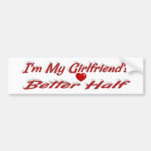 Vriendin grappige rode tekst bumpersticker (Voorkant)