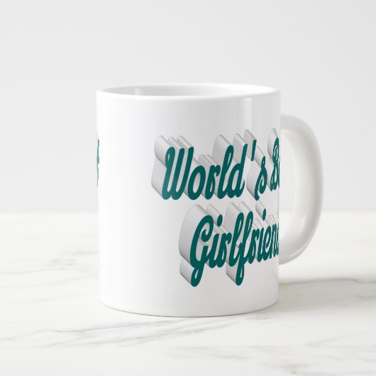 Vriendin groen halve script grote koffiekop (Voorkant rechts)