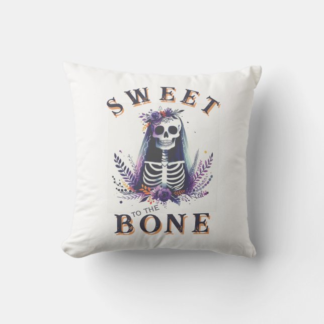 Vriendin Halloween Sweet to the Bone Kussen (Voorkant)