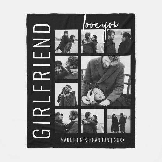 Vriendin | Ik hou van je | Fotocollage Fleece Deken (Voorkant)