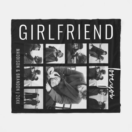Vriendin | Ik hou van je | Fotocollage Fleece Deken (Voorkant (Horizontaal))