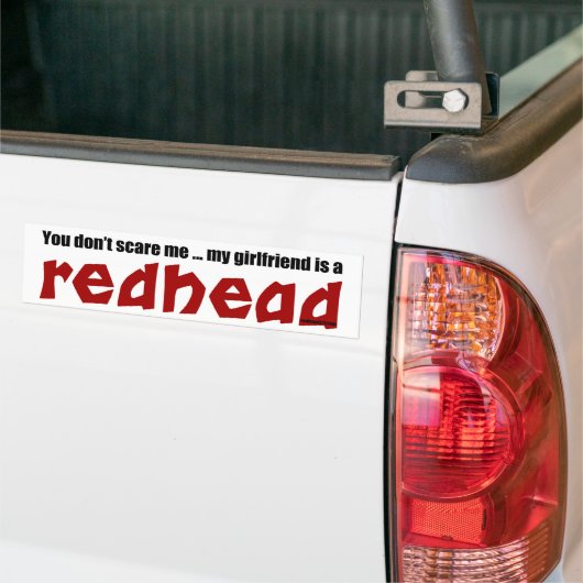 Vriendin is Redhead Bumpersticker (Op Truck)