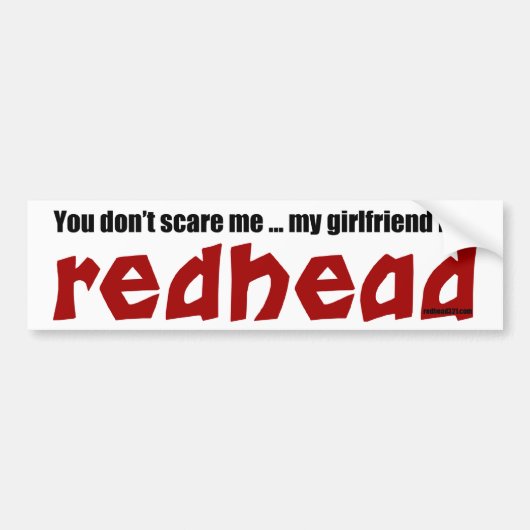 Vriendin is Redhead Bumpersticker (Voorkant)