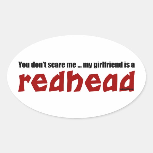 Vriendin is Redhead Ovale Sticker (Voorkant)