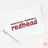 Vriendin is Redhead Ovale Sticker (Envelop)