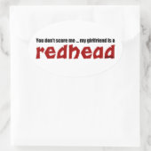 Vriendin is Redhead Ovale Sticker (Tas)