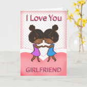 Vriendin, Lesbienne, Schattige Liefdevolle Afro-Am Kaart (Gele Bloem)