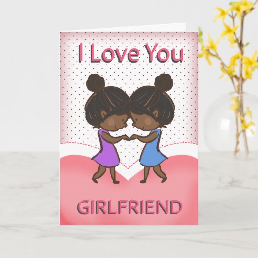 Vriendin, Lesbienne, Schattige Liefdevolle Afro-Am Kaart (Gele Bloem)