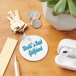 Vriendin luchtblauw schrift sleutelhanger