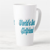 Vriendin met blauwachtige typografie latte mok (Rechterhoek)