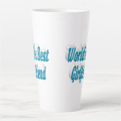 Vriendin met blauwachtige typografie latte mok (Voorkant)