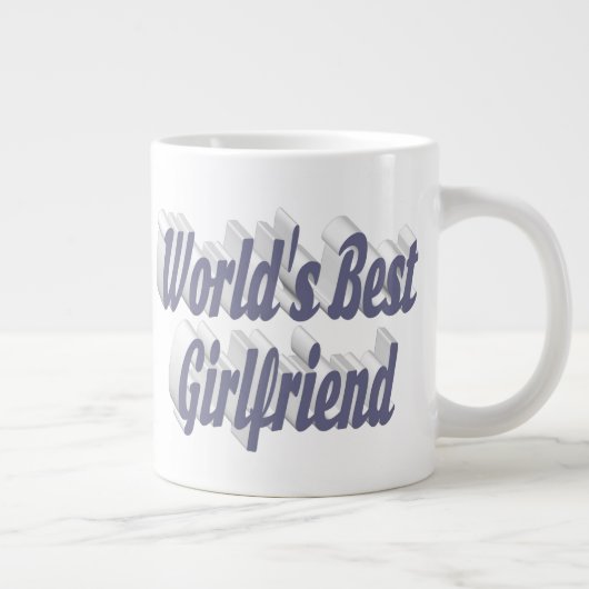 Vriendin met grijze halve typografie grote koffiekop (Rechts)