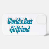 Vriendin met luchtblauwe typografie Case-Mate iPhone case (Achterkant (horizontaal))