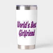 Vriendin met paarse halve typografie geïsoleerde drinkbeker (Achterkant)