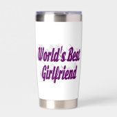 Vriendin met paarse halve typografie geïsoleerde drinkbeker (Voorkant)