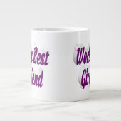 Vriendin met paarse halve typografie grote koffiekop (Voorkant)