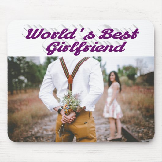 Vriendin met paarse scriptfoto muismat (Voorkant)