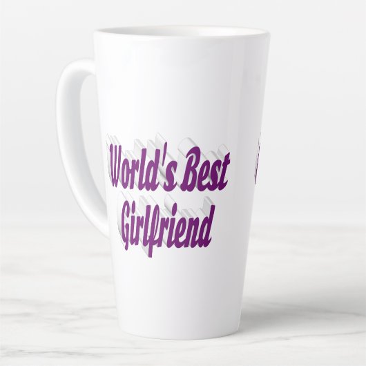 Vriendin met paarse typografie latte mok (Linkerhoek)