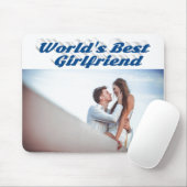 Vriendin met zee blauw typografie foto muismat (Met muis)