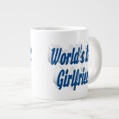 Vriendin met zee blauwe halve typografie grote koffiekop (Voorkant rechts)