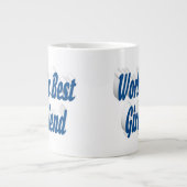 Vriendin met zee blauwe halve typografie grote koffiekop (Voorkant)