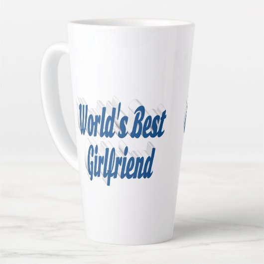 Vriendin met zee blauwe typografie latte mok (Linkerhoek)